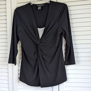Black Dress Top with white inset